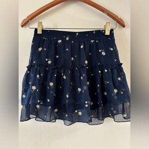 Abercrombie Kids Navy Floral Mini Skirt